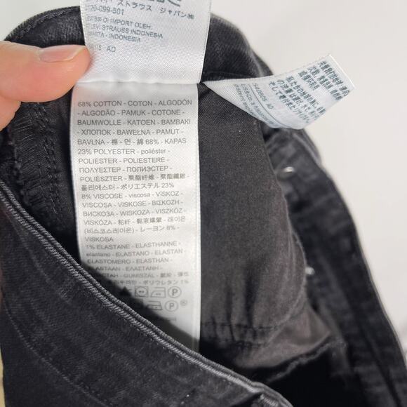 Levis Womens 29 Washed Black 721 High Rise Skinny Jeans Cotton Stretch - Picture 9 of 10